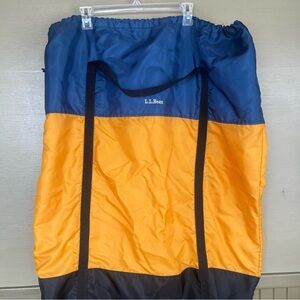L.L. Bean Navy and Orange Drawstring Laundry Bag